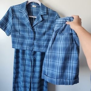 Brandy Melville Blue Plaid Set